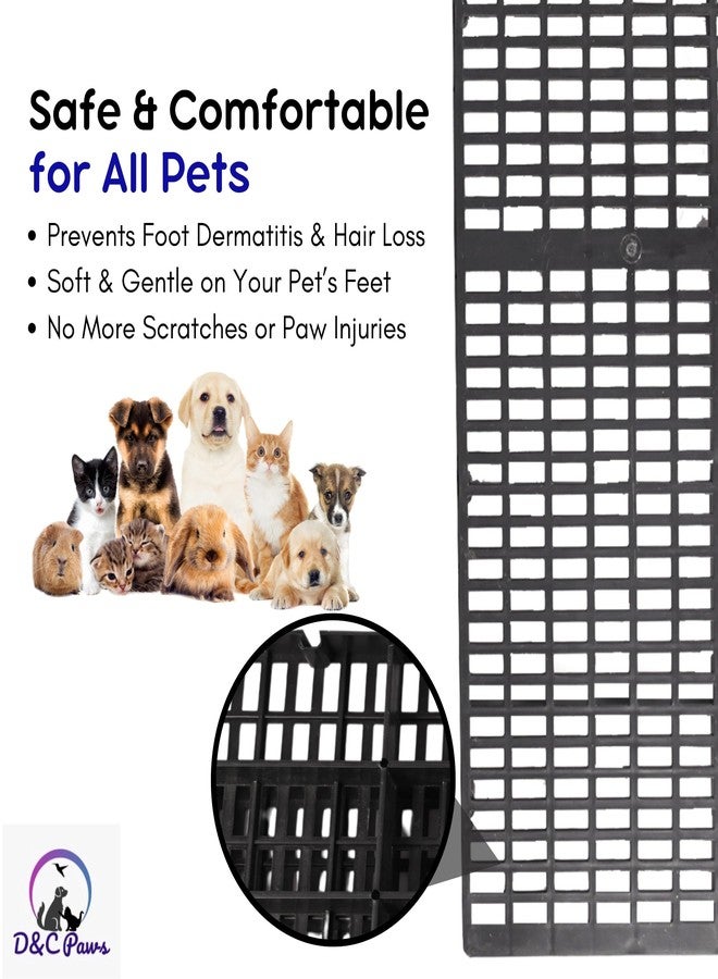 D&C PAWS سجادة أرضية بلاستيكية للحيوانات الأليفة من دي آند سي باوز، مقاس 36 × 12 بوصة، شديدة التحمل ومقاومة للماء، مثالية للكلاب/القطط/الأرانب/الماعز (أسود، عبوة من 4 قطع) - Image 5